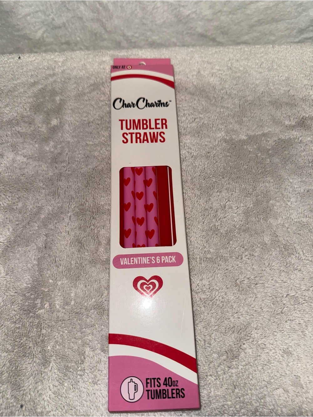 Valentine's Tumbler Straws - Pink & Red (6 Pack)
